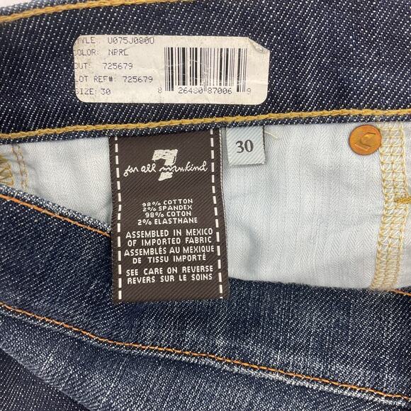 7 For All Mankind Dark Blue Jeans Size 30 Women's - Picture 4 of 10